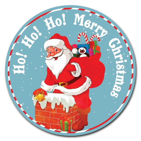 Signmission Corrugated Plastic Sign With Stakes 24in Circular-Ho Ho Ho C-24-CIR-WS-Ho ho ho